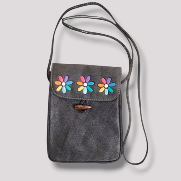 Emily Ann of Boca Raton Handbags - Emily Ann Of Boca Raton Leather Crossbody Bag Hand Painted
